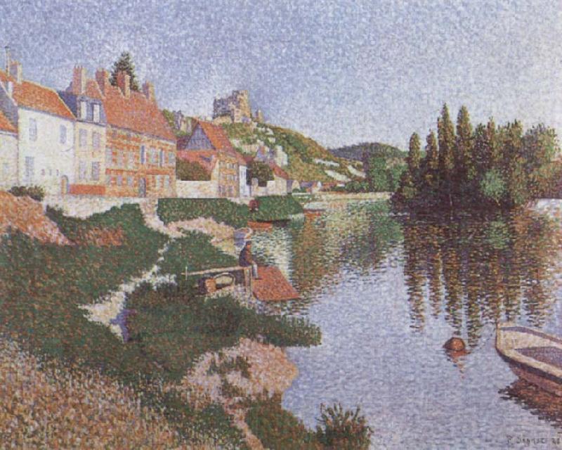 Paul Signac The River Bank Norge oil painting art